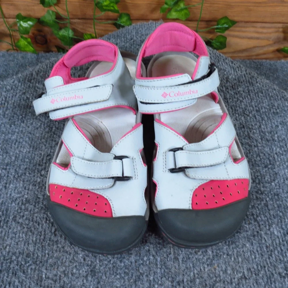 Columbia Splisher Kids Sport Sandals Size 5 Outdoor Water Shoes Grey Pink
